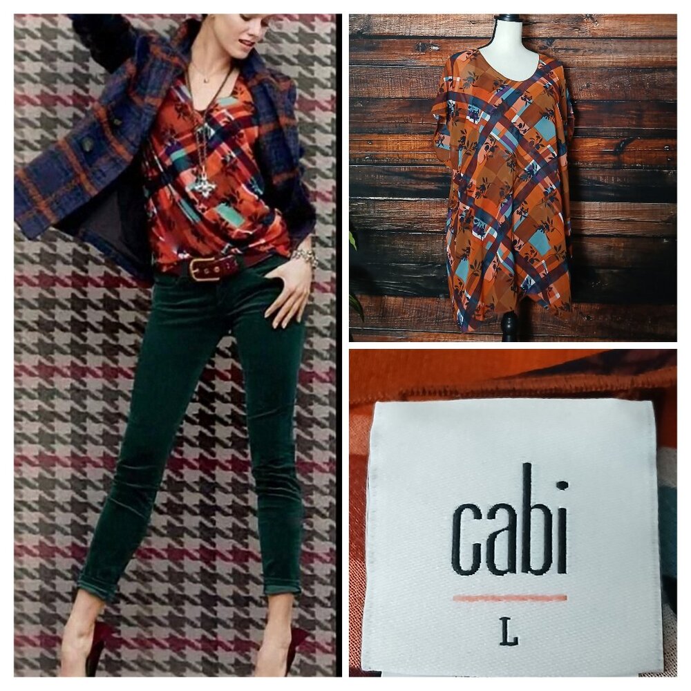 Cabi Top L Lattice Tunic Oversized Sheer With Matching Cami Tank